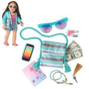 NEW American Girl Of Year JOSS MEET ACCESSORIES Key Purse Bracelets Sunglasses +